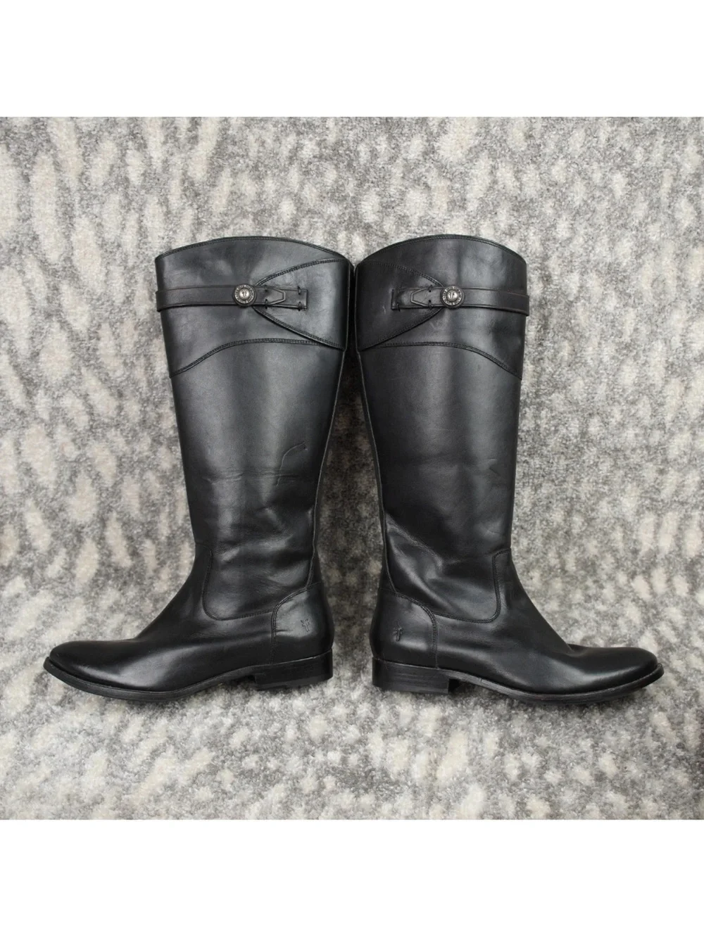Frye Molly Button Knee High Boots Riding Tall Equestrian Zipper Booties 9.5B BLK